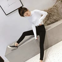 Quần đen thu đông nữ 2018 thời trang mới quần legging hoang dã co giãn quần lọt khe chân bút chì quần nữ