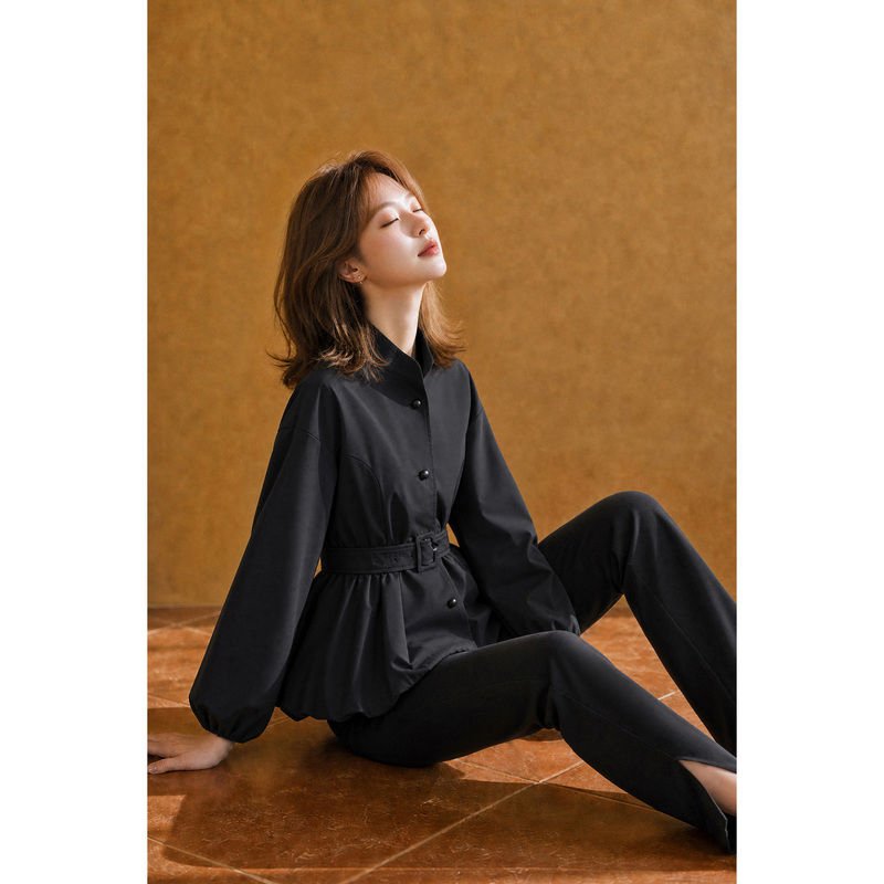 Xiaoguli Renaissance Jacket 2026 New Women's Autumn Fashion Slim Short Black Trench Coat Lightweight Xiaoguli Renaissance Jacket 2026 New Women's Autumn Fashion Slim Short Black Trench Coat Lightweight