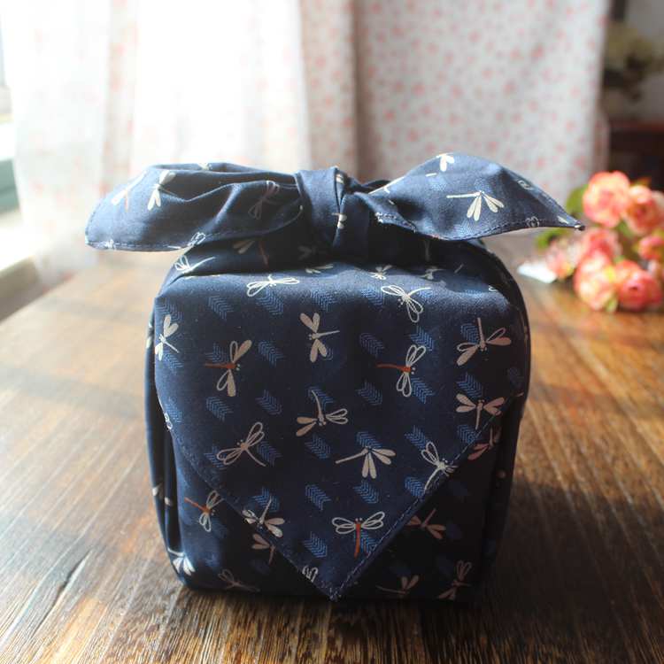 Japan Japanese wind lushiki soft men's handkerchief large hand towel wrapping cloth Tibetan green dragonfly wrapped leather bandana 52cm