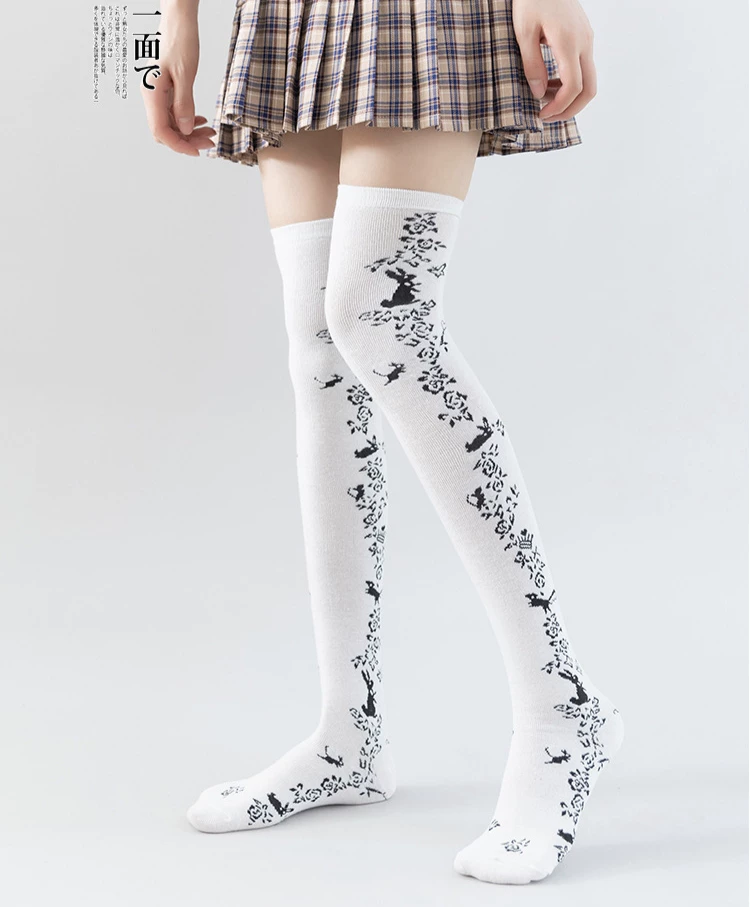 Японские фуксия knee socks с бантом, стиль лолита, косплей