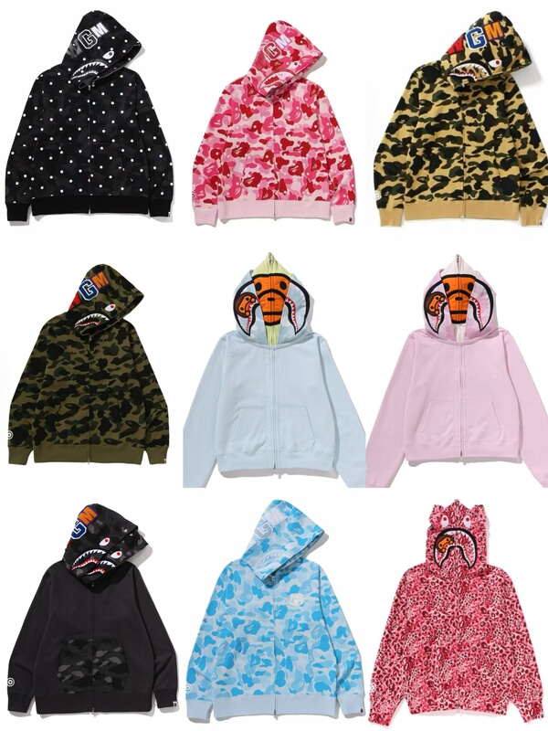 Bape Classic 26 Styles Genuine Couple Camouflage Shark Sweatshirt Zipper Jacket Blue Camouflage Black Camouflage Bape Classic 26 Styles Genuine Couple Camouflage Shark Sweatshirt Zipper Jacket Blue Camouflage Black Camouflage