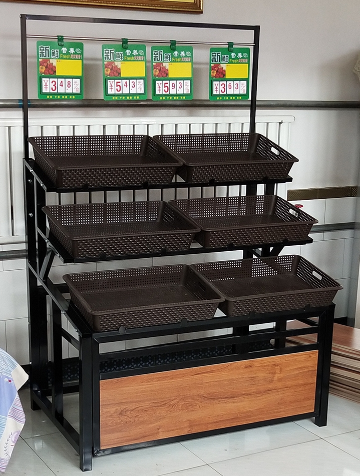 Fruit and vegetable shelves multi-functional shelves New trapezoidal vegetable display shelves Vegetable racks supermarket fruit shelves boutique