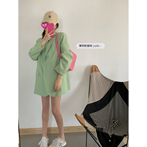 NSS COLLECTION Cream Mint Boyfriend Wide Shoulder Profile Suit Niche Chic Thin Blazer