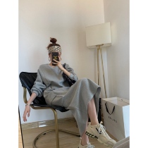 NSS COLLECTION lazy people just need shoulder short sweater loose pocket split skirt sports style set