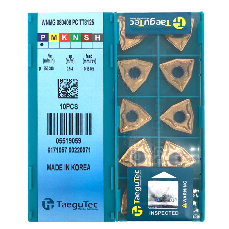 teagntec Teguk CNC blade WNMG080408 12 PC TT8125 peach-shaped cylindrical turning tool
