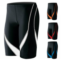Mens flat angle 50% swimming trunks outside the same trade pace Original positive single products 50% polyester swimming trunks swimming pool spa black