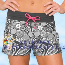 Female Split Flat Angle Swimming Pants Original Single Printed Color High Waist Hot Springs Loose slim triangular trouser liner anti-leakage