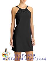 Foreign trade beach hot spring skirt free mold cup chest support female beach leisure conservative front collar swimming skirt