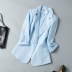 Mùa xuân và mùa hè áo khoác nữ phiên bản Hàn Quốc của đoạn ngắn tự canh trắng tay áo bảy điểm cotton và lanh nhỏ phù hợp với áo khoác mỏng thời trang u40 Business Suit