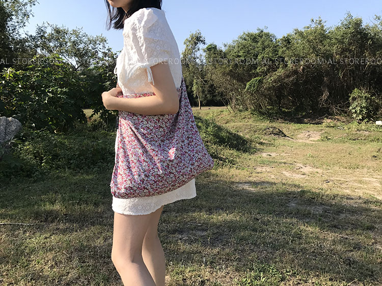 AL homemade Kong Hyo-jin with the same pattern floral cloth bag ins Korean one-shoulder messenger bag all-match women's new 2021