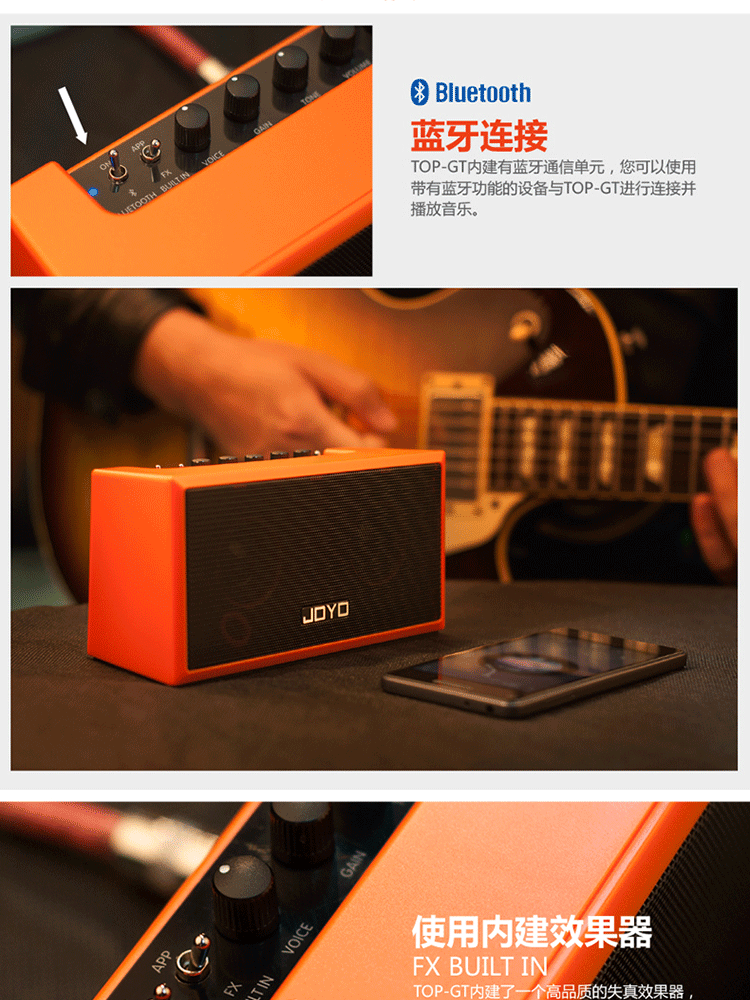 Loa guitar điện JOYO Máy tính để bàn TOP-GT Bluetooth loa guitar acoustic đa phương tiện sạc âm thanh 8W - Loa loa loa di động