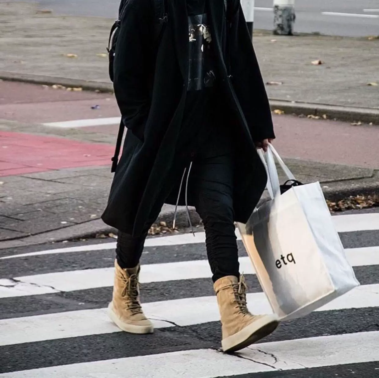 Кайни Кокос Yeezy Season4 Ботинки на толстом подъеме Khaki замша уличные молодежные ботинки европейский и американский стиль мужская обувь