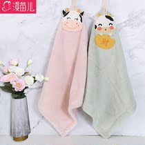 Niu years wipe hand towel pure cotton water absorption without dropping hair speed dry square towel hanging wash face home cute teenage girl bath towels