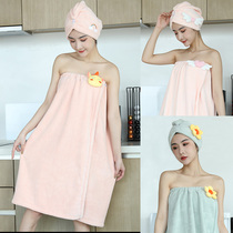 Bath towel female water suction speed dry without hair net red bath dress can be worn with wrap household pure cotton water absorbent 2020 new