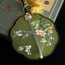  Flower Jincheng Forbidden City double-sided Su embroidery head Fan Light luxury Chinese style gift Hanfu Cheongsam gift box