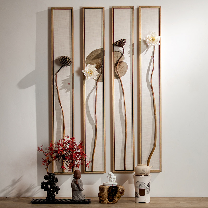 Creative living room wall wall wall decoration pendant New Chinese background wall Rectangular three-dimensional wall decoration pendant