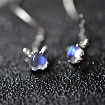 Net body Moonstone short ear line Halloween 925 silver earrings new cute rabbit fresh Korean earring gift