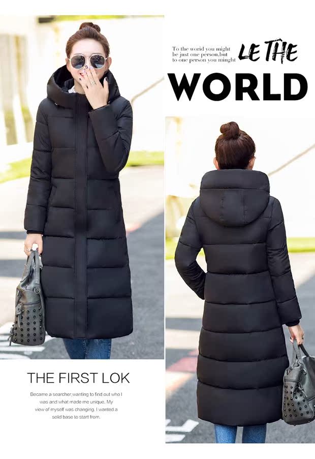 Mùa đông kiểu mới cotton nữ dài Phần phiên bản Hàn Quốc của thời trang dày cỡ lớn Đầu gối mỏng xuống áo khoác cotton độn ấm áo phao gile nữ