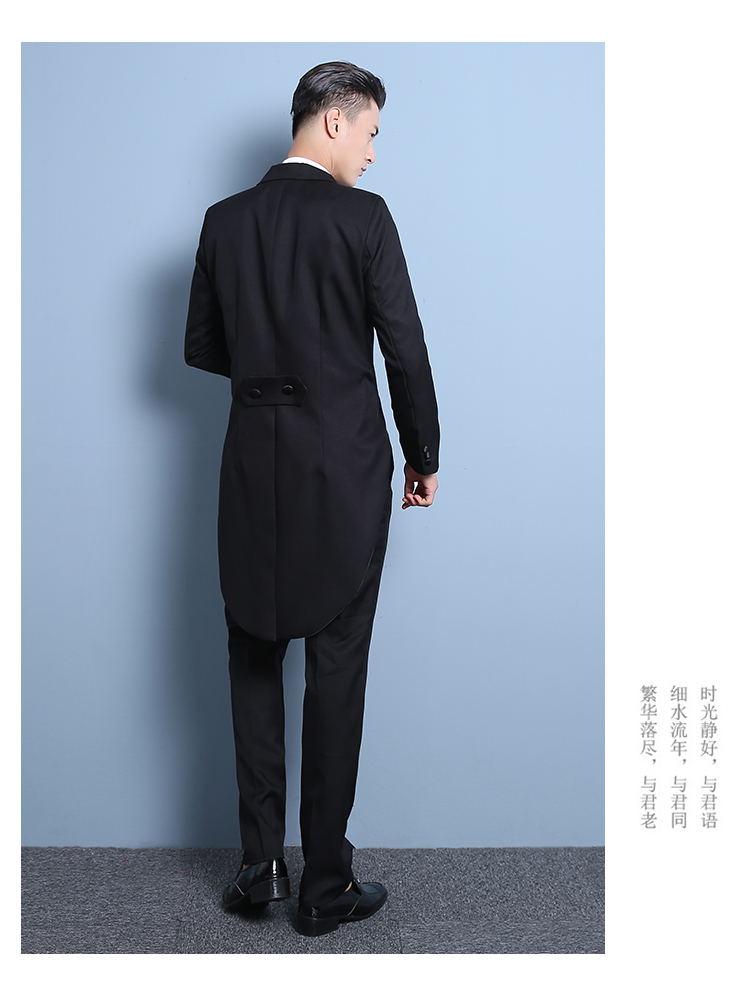 Tuxedo nam chú rể váy cưới phù hợp với nhạc trưởng trang phục sân khấu nghi lễ ma thuật máy chủ lưu trữ áo vest nam