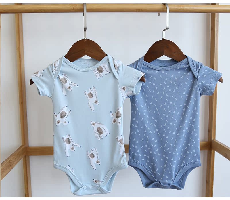 Quần áo 3 mảnh rắm quần áo bé mùa hè Quần áo bé trai tay ngắn một mảnh romper 0-1 tuổi 369 tháng gói quần áo hông - Áo liền quần bộ hoạt hình bé trai