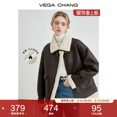 Кожаная куртка vega chang皮毛一体外套女秋冬韩版宽松加厚毛绒皮衣外套ins潮 1640203444