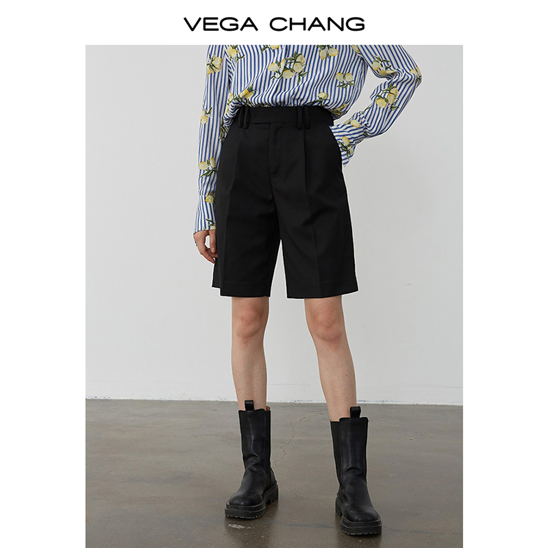 VEGA CHANG 50% SUIT SHORTS WOMEN 2022 NEW SUMMER Fashion Sense Retro Port Taste High Waisted Casual Pants