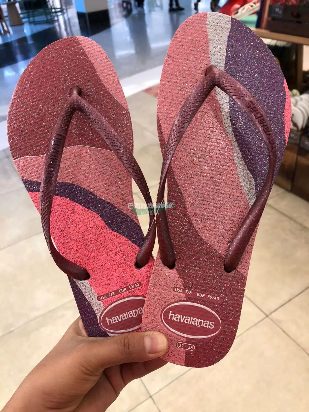 Специальное предложение Спот Бразилия счетчик подлинные Havaianas Havana алмаз блестящая тонкая лента женские шлепанцы