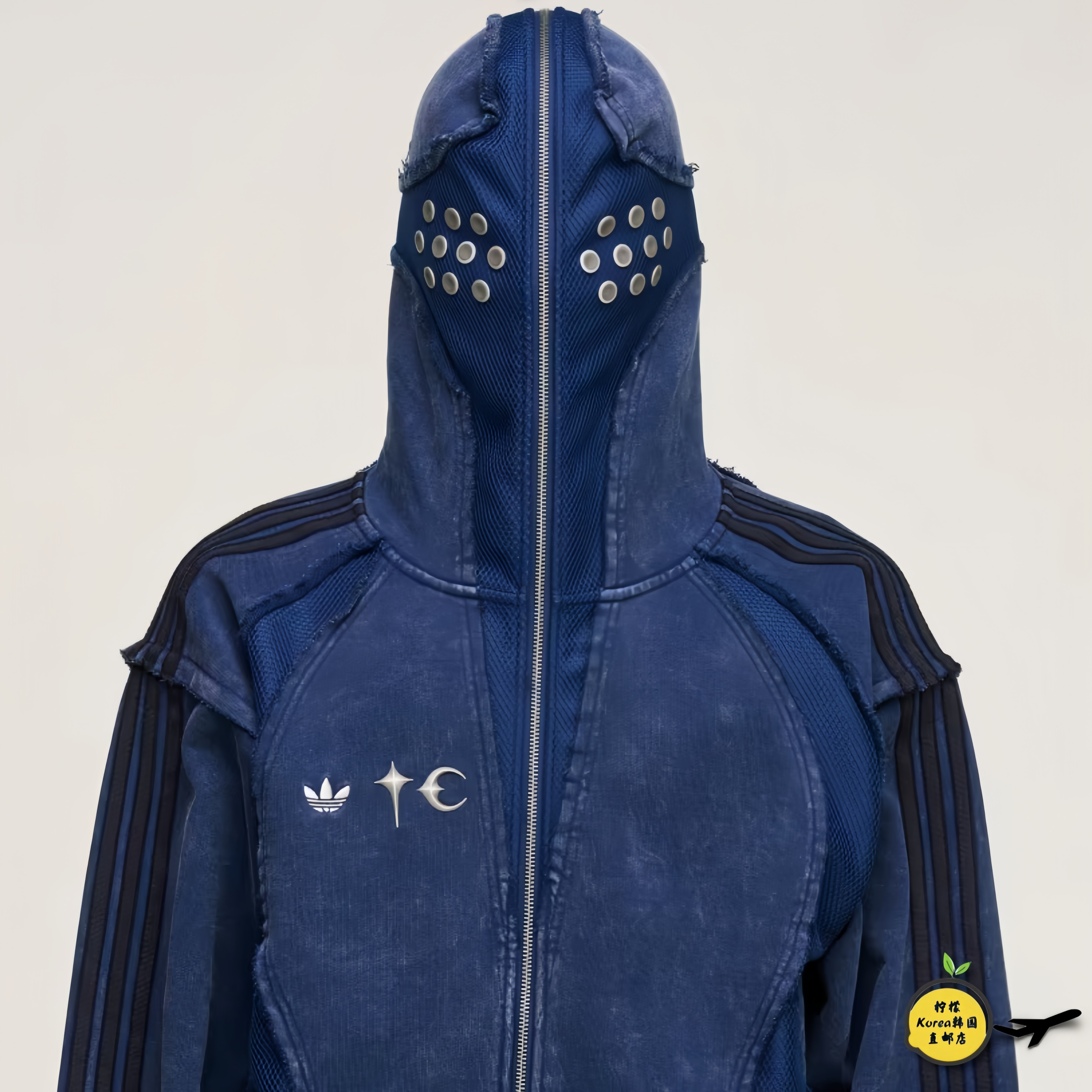 THUG CLUB x Adidas 联名午夜蓝夹克外套，2025最火的蓝标外套！值得买
