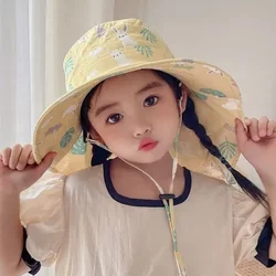 어부의 모자 접이식 아기 태양 모자 모자 통기성 어린이의 얇은 모자 큰 챙 남자와 여자 해변 모자 여름
