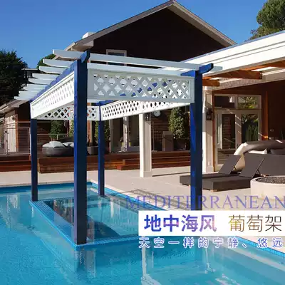 Outdoor anti-corrosion wood flower rack Courtyard carbonized wood grape rack Balcony climbing pergola terrace gazebo bracket wooden house