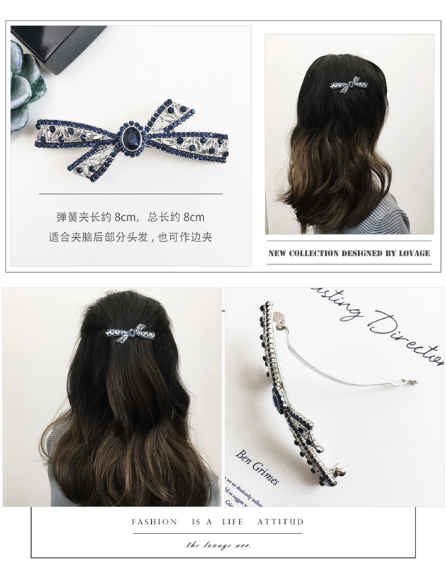 Clip tóc cao cấp rhinestone Châu Âu và Mỹ retro kim cương mùa xuân clip Hàn Quốc bangs clip tính khí tóc phụ kiện mũ từ clip - Phụ kiện tóc