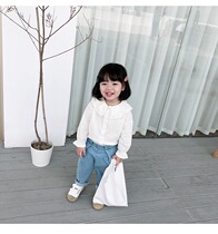 Girl shirt 2020 fall new Korean version female baby full cotton flap cute doll shirt loose long sleeve T-shirt