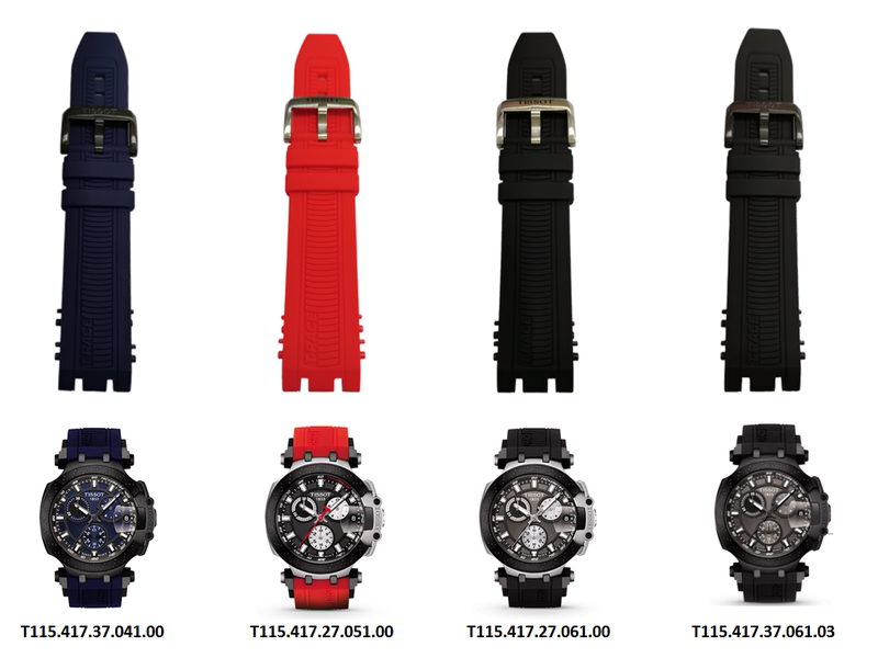 Original Tissot Racing Series T115 Silicone Watch Strap Accessories for Men 22mm