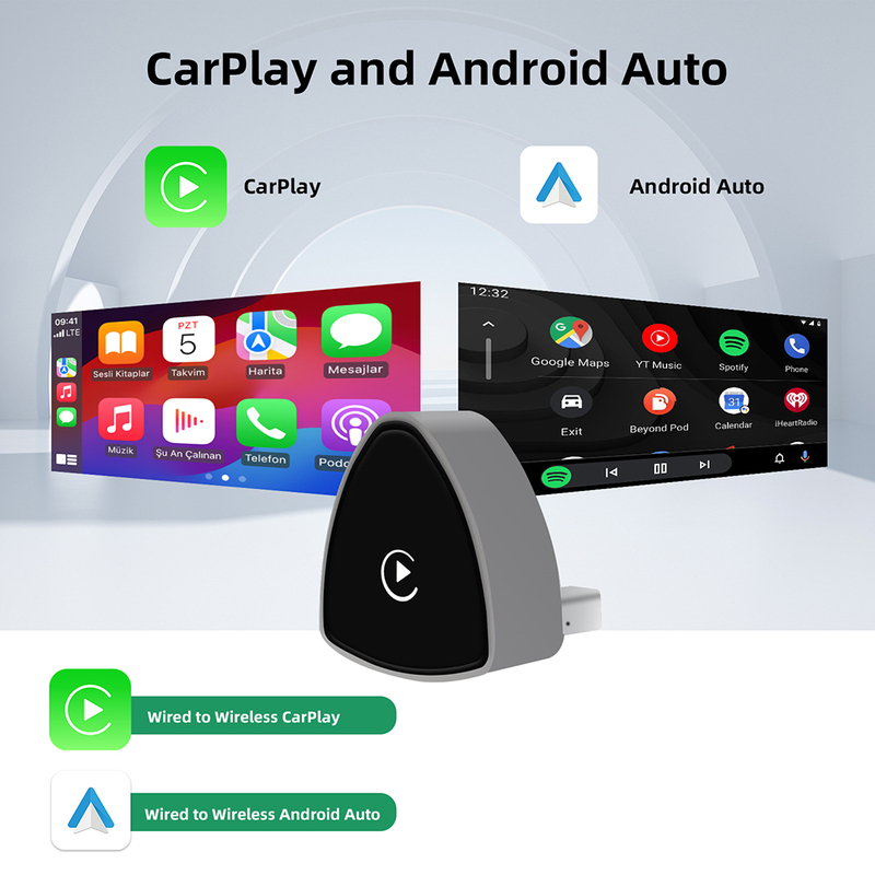 Original Car Wired to Wireless Carplay & Android Auto/Automatic Connection/Usb Plug and Play