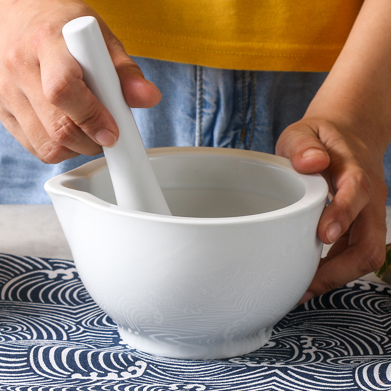 Baby Baby Deputy Food Grinding Machine Pure White Ceramic Mashing Machine Baby Bowl Mashed Garlic Riner Ceramic Stick Food Polish