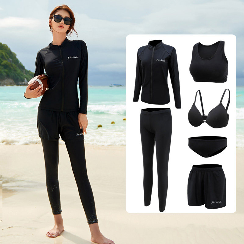 Korean version of net red same style slimming belly cover diving suit fashion split five-piece suit six-piece diving suit