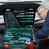 Red Magnesium Sleeve Set Car Repair 37 pieces of professional automotive repair board 121 sets of tools fast ratchet wheel