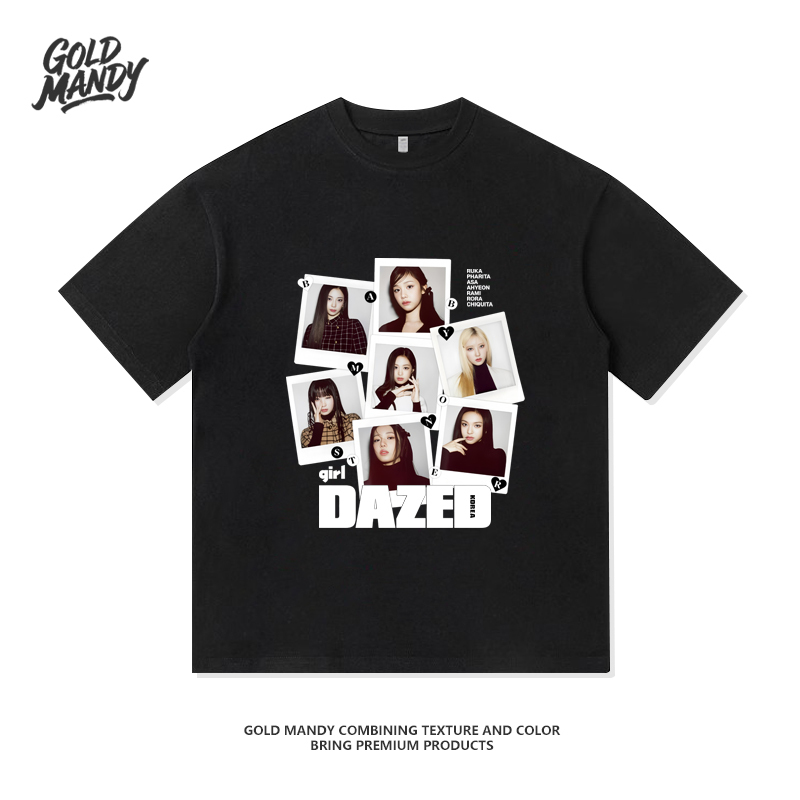 Babymonster Korean Group Fan Support Merchandise Kpop Instant Camera Pure Cotton T-Shirt Short Sleeve Couple Style for Men and Women Babymonster Korean Group Fan Support Merchandise Kpop Instant Camera Pure Cotton T-Shirt Short Sleeve Couple Style for Men and Women