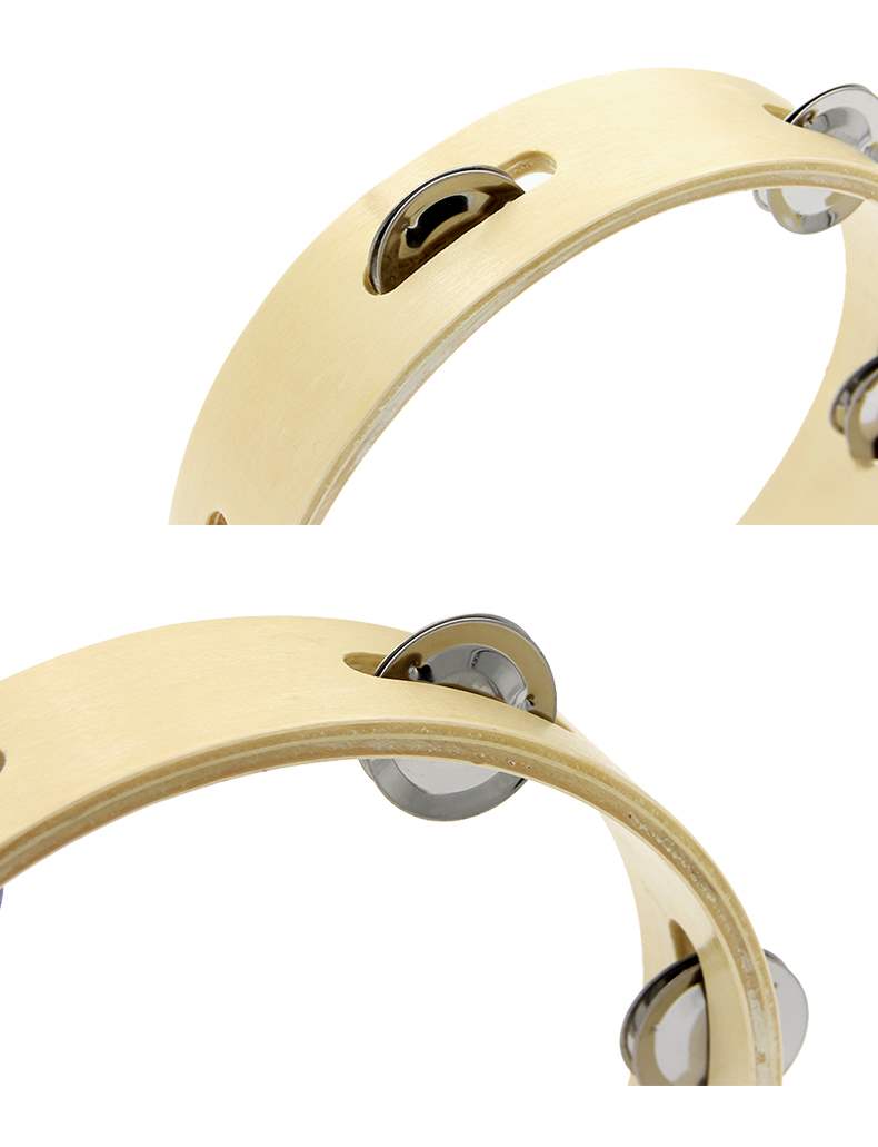 Nhạc cụ đồ chơi trẻ em vòng tròn tambourine bằng gỗ dạy nhạc tambourine chuông reo giáo dục sớm - Đồ chơi nhạc cụ cho trẻ em