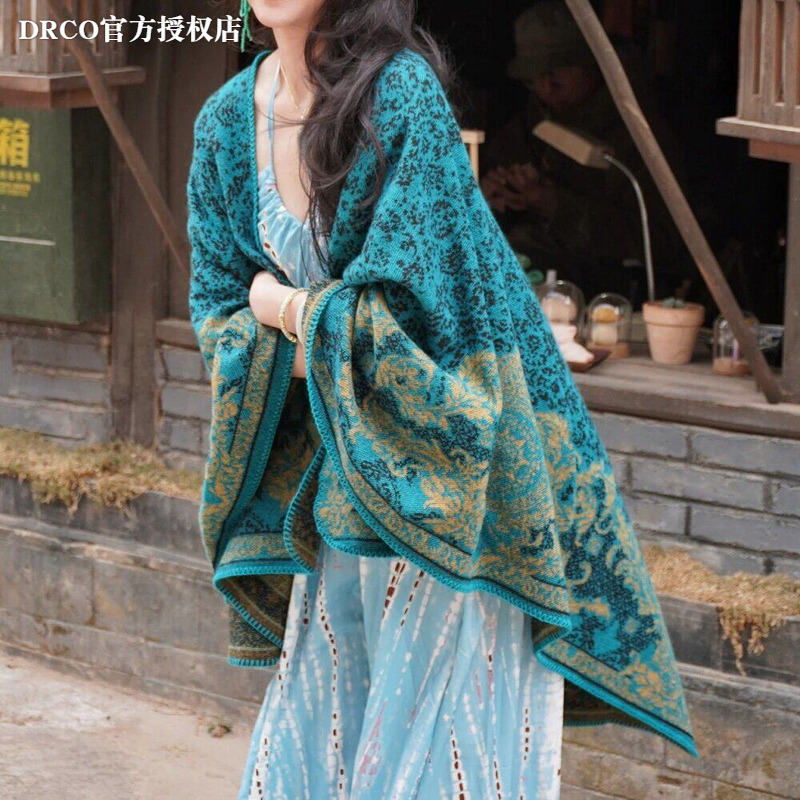 French Drco Bohemian Ethnic Style Retro Shawl for Women, 2026 New Style Travel Photo Cape French Drco Bohemian Ethnic Style Retro Shawl for Women, 2026 New Style Travel Photo Cape
