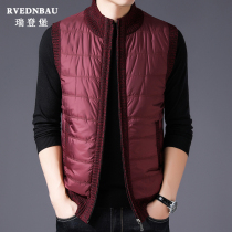 2021 spring and autumn casual men plus velvet padded warm cardigan vest jacket mens knitwear waistcoat mens knitwear waistcoat men