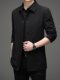 Hochwertige, nahtlos verklebte Windjacke für Herren, mittellang, großer Mantel, Herbst, Business-Casual, Herren-Revers, dünne Jacke