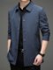 Hochwertige, nahtlos verklebte Windjacke für Herren, mittellang, großer Mantel, Herbst, Business-Casual, Herren-Revers, dünne Jacke