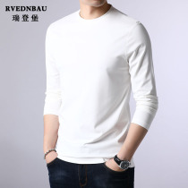 Spring and autumn mulberry silk long sleeve T-shirt mens round neck base shirt trend Korean version of modal solid color inner wear mens
