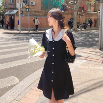 Large size womens clothing in the summer of 2021 the new loose thin sister cardigan doll collar belly cover-up heart machine dress