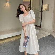 Large size dress summer womens 2021 new fat sister mm loose thin foreign style age-reducing belly dress