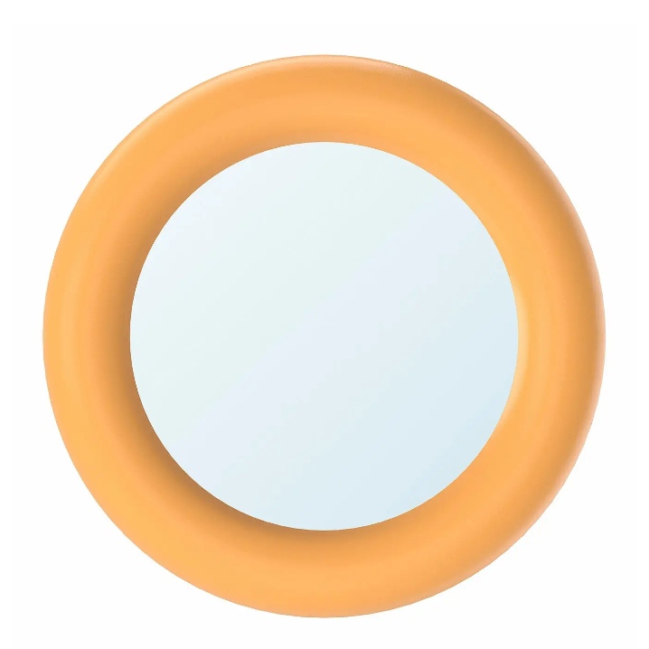 Ikea Hummeloh Children's Mirror with Suction Cup, Round, Orange
