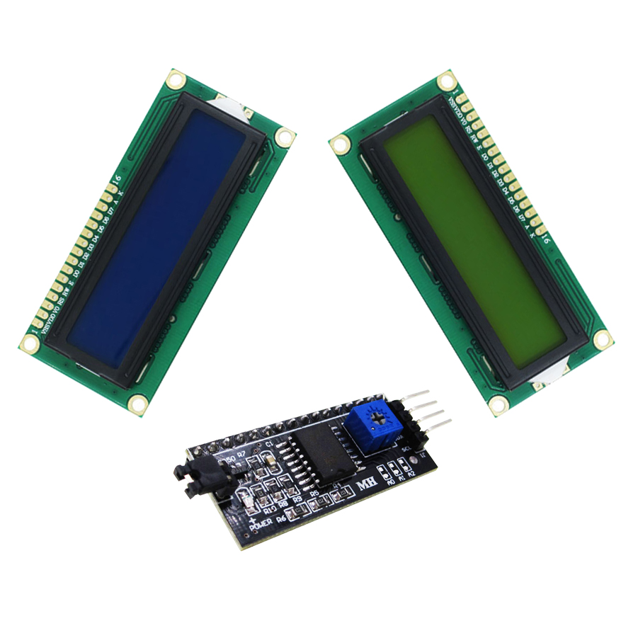 LCD1602 blue yellow green screen with backlight LCD display IIC I2C connector LCD1602 switching board