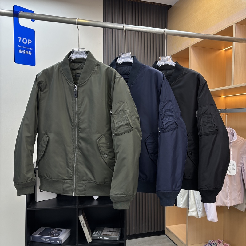 Uniekool Baseball Collar Bomber Jacket Cotton Coat Unisex Autumn and Winter Thickened Warm Cotton Jacket