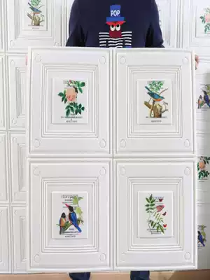 Wallpaper 3d three-dimensional simple modern moisture-proof and mildew-proof bedroom warm foam suspended ceiling background wall decoration wallpaper waterproof